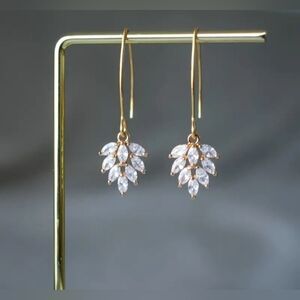 Gold and Silver Leaf Cluster Earrings